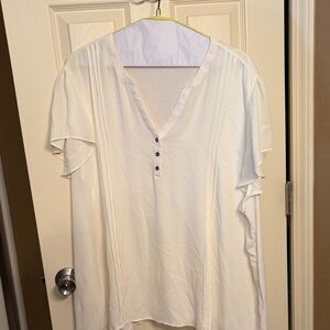 Maurices cream V neck Women's Blouse. Jersey knit back